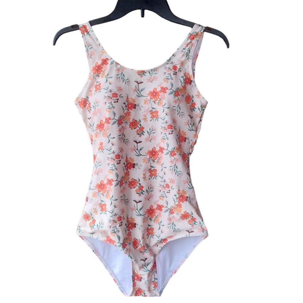 NWOT Floral One Piece Swimsuit Pastel Hues, Size Small
